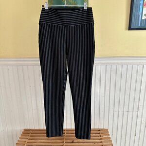 Bitte Kai Rand Black & White Pinstripe Stretch High-Waisted Pants